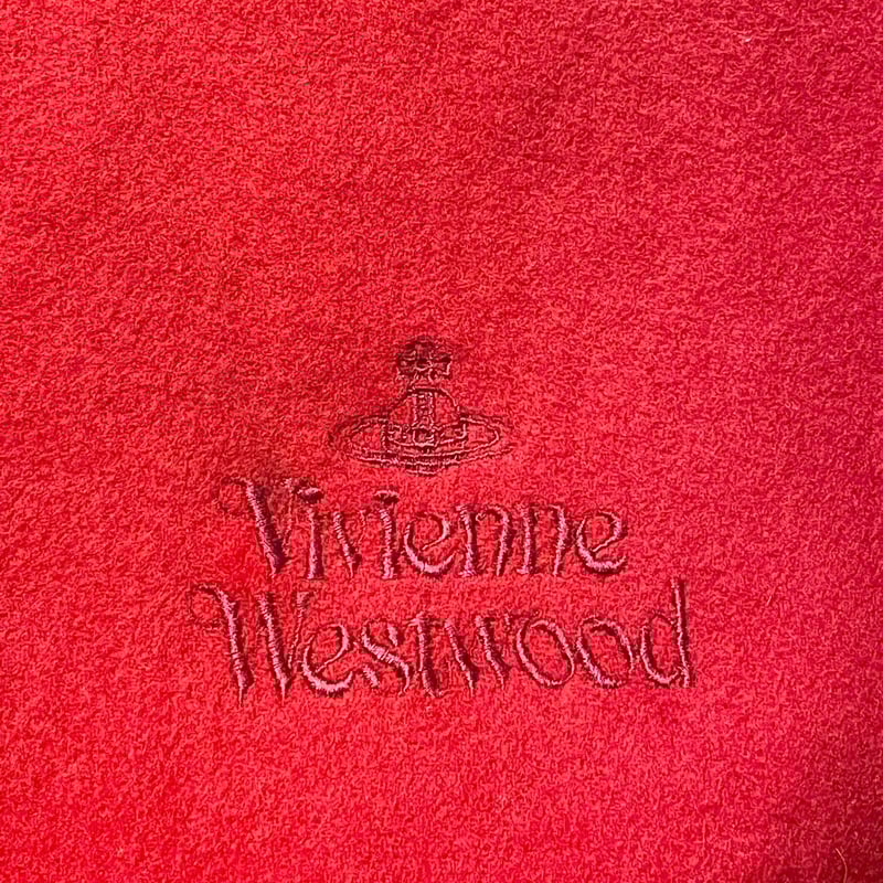 MADE IN ITALY製 Vivienne Westwood ウールマフラー レッド |
