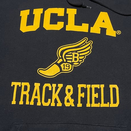 UCLA TRACK & FIELD ロゴプリントプルオーバーカレッジパーカー ネイビー Mサイズ