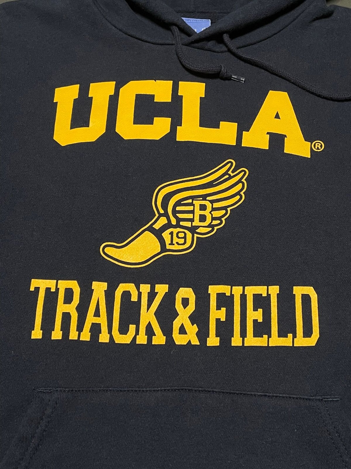 UCLA TRACK & FIELD ロゴプリントプルオーバーカレッジパーカー ネイビー Mサイズ