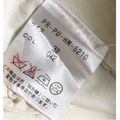 MADE IN ITALY製 RALPH LAUREN PURPLE LABEL コットンスラックス アイボリー W32サイズ