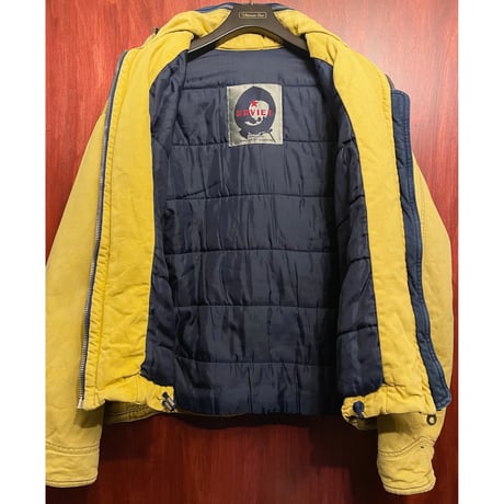 MADE IN ITALY製 90s SOVIET by WALTER DE VIRGILIIS ダック生地フルジップコットンジャケット イエロー XLサイズ