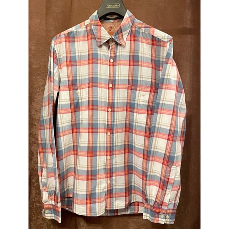 レア品 MADE IN PORTUGAL製 Barbour Steve McQueen Collection 長袖チェックシャツ マルチカラー Mサイズ