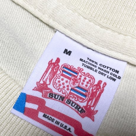MADE IN USA製 SUN SURF × Vintage PEANUTS SNOOPY コラボレーション半袖Tシャツ ライトイエロー Mサイズ