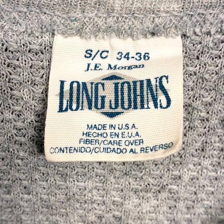 MADE IN USA製 90s J.E.Morgan LONG JOHNS 長袖クルーネックサーマル グレー Sサイズ