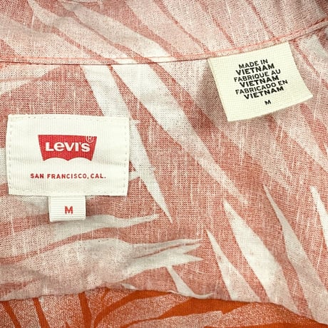 Levi's コットンリネンアロハシャツ レッド Mサイズ