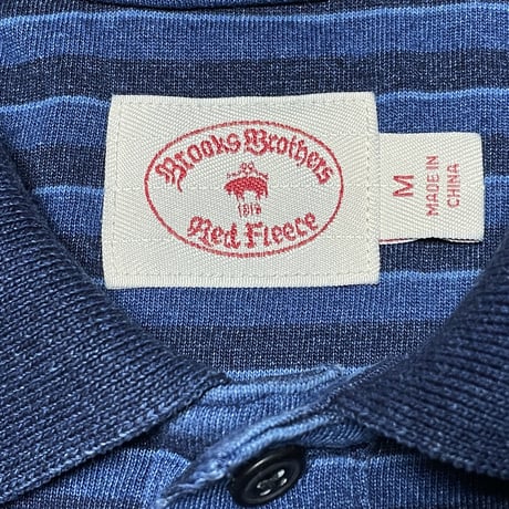 BROOKS BROTHERS Red Fleece 半袖ボーダーポロシャツ インディゴ Mサイズ