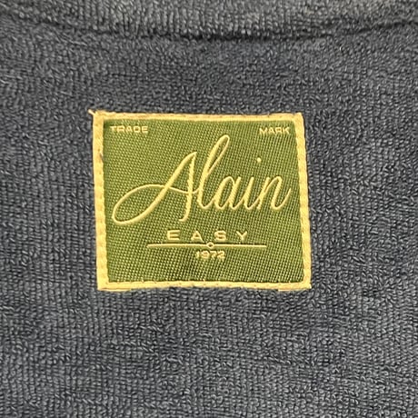 MADE IN ITALY製 ALAIN 半袖パイルポロシャツ ブルー Mサイズ