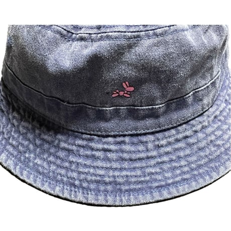 ★新品★ ユニセックス着用可能 BBB NIGHT プードル刺繍ウォッシュ加工バケットハット ネイビー S/Mサイズ