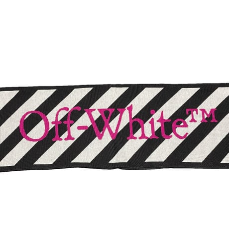 ★新品★ MADE IN ITALY製 2021-22FW OFF-WHITE ARROWS SCARF BLACK FUCHSIA マフラー ホワイト×ブラック