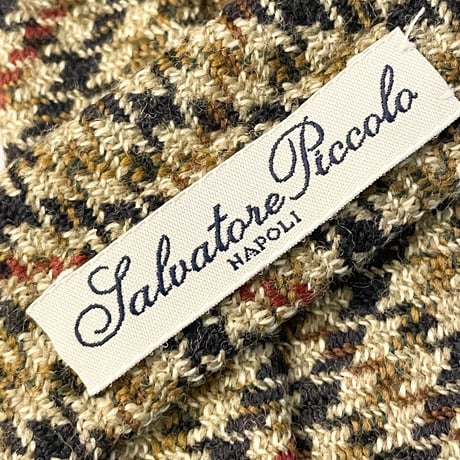 MADE IN ITALY製 Salvatore Piccolo チェック柄ウールナローネクタイ マルチカラー