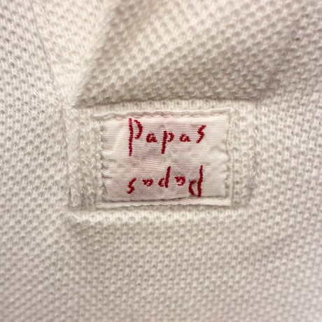 MADE IN JAPAN製 Papas 半袖鹿の子ポロシャツ ホワイト Mサイズ