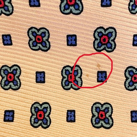 ▲訳あり商品▲ 90s 菱屋製 Ralph Lauren 小紋柄シルクネクタイ ライトオレンジ