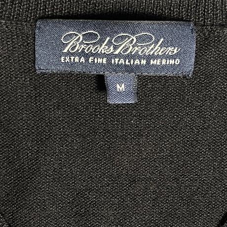 Brooks Brothers Vネックメリノウールセーター ブラック Mサイズ