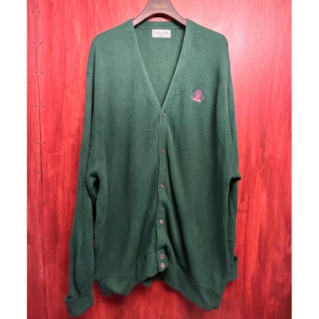 60s usa製 アクリルカーディガン \"サンドベージュ\" L-size 70s 80s USA製 CHALLENGER アクリルニット スウェード レザー ショール
