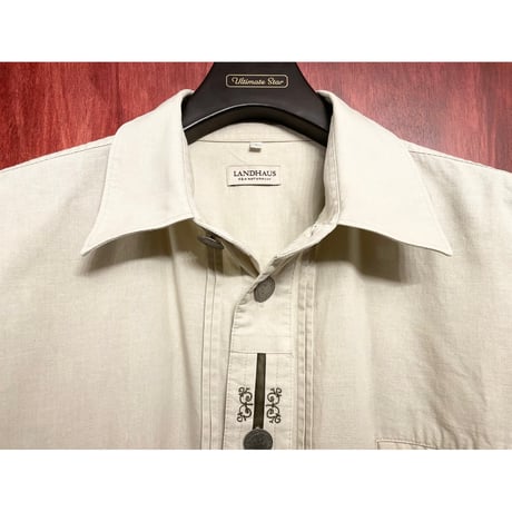 LANDHAUS C&A 長袖チロリアンシャツ ベージュ Lサイズ