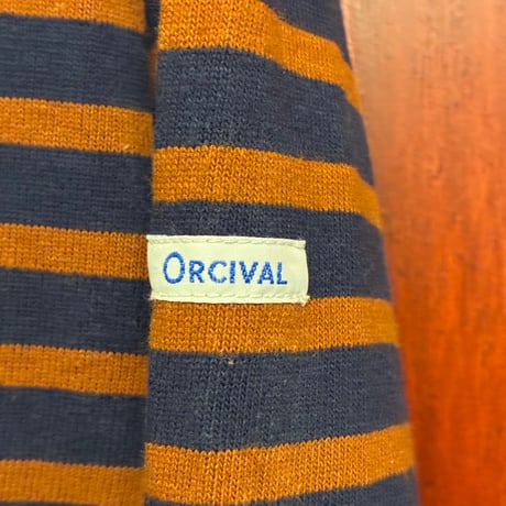 MADE IN FRANCE製 ORCIVAL ボーダー柄 バスクシャツ ネイビー×ブラウン 4サイズ