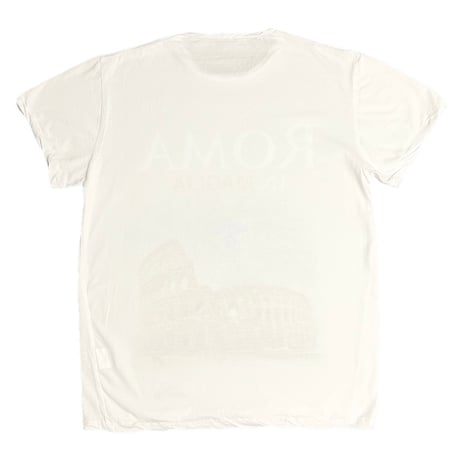 ★新品★ MADE IN ITALY製 MAGLIA 2025年AWモデル 「ROMA IN MAGLIA」 イタリア都市 コロッセオ プリント クルーネックTシャツ ホワイト×レッド M～XLサイズ