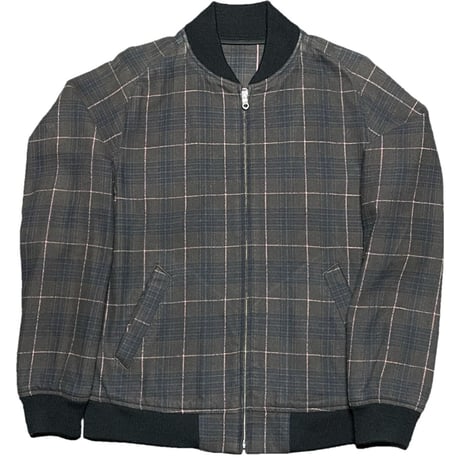 BEAMS チェック柄コットンブルゾン ブラウン×ピンク Mサイズ