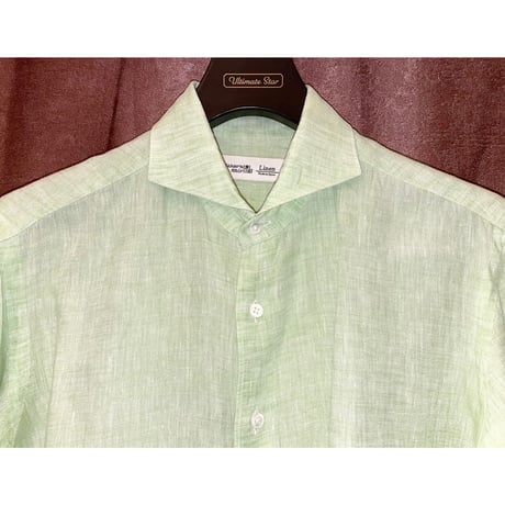 MADE IN JAPAN製 Maker's Shirt 鎌倉 長袖リネンシャツ ライトグリーン Lサイズ