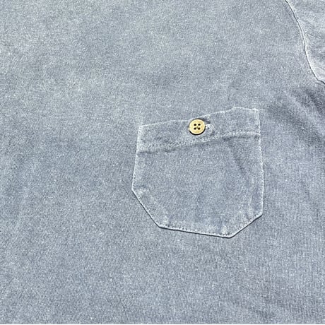 MADE IN JAPAN製 NIGEL CABOURN ヴィンテージ加工ポケット付き半袖Tシャツ ブルーグレー 44サイズ