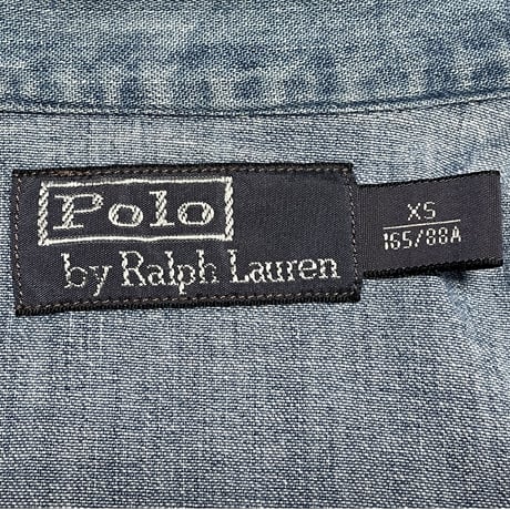 Polo by Ralph Lauren 長袖デニムウエスタンシャツ ライトインディゴ XSサイズ
