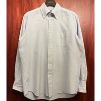 MADE IN JAPAN製 Maker's Shirt 鎌倉 ヒッコリーストライプ柄 長袖ボタンダウンオックスフォードシャツ サックスブルー×ホワイト 43-87サイズ