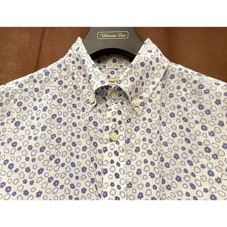 Journal Standard 長袖花柄ボタンダウンリネンシャツ ホワイト Mサイズ