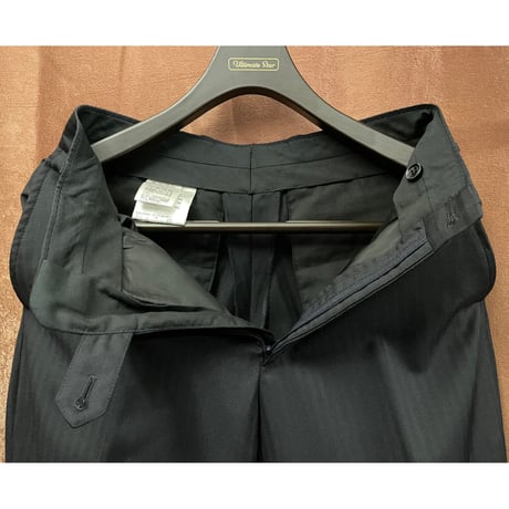 MADE IN ITALY製 Polo by Ralph Lauren シャドーヘリンボーン柄ウールスーツ ブラック 36サイズ
