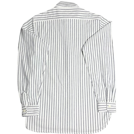 BLUEPORT × HOUSTON UNION MADE CLOTHING 長袖ストライプ柄ネルシャツ ホワイト Lサイズ