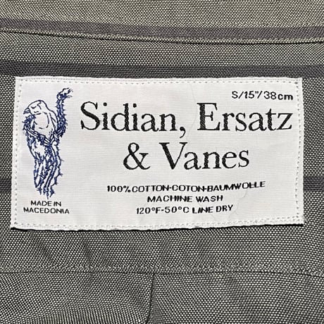 【サザビーリーグ取り扱い】Sidian,Ersatz & Vanes 長袖ボーダーシャツ グリーングレー×チャコールグレー S/38-15サイズ