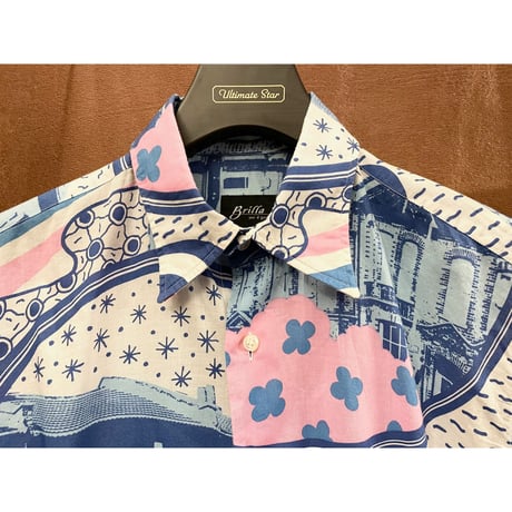 MADE IN ITALY製 Brilla per il gusto × C.I.T. spa 長袖総柄シャツ マルチカラー Sサイズ