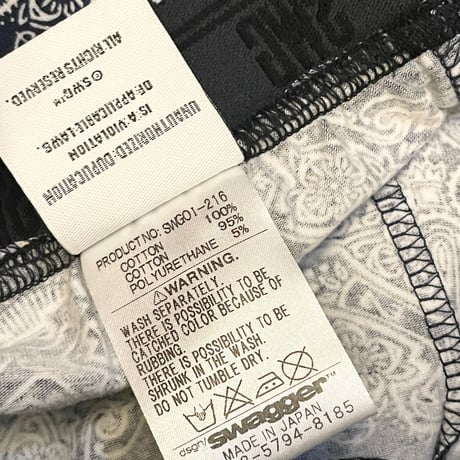 ☆タグ付き新古品☆ MADE IN JAPAN製 SWAGGER クロスペイズリー総柄レギンス ネイビー Fサイズ