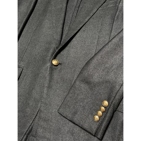 MADE IN JAPAN製 Harrods LONDON シルクテーラードジャケット チャコールグレー 38/3サイズ