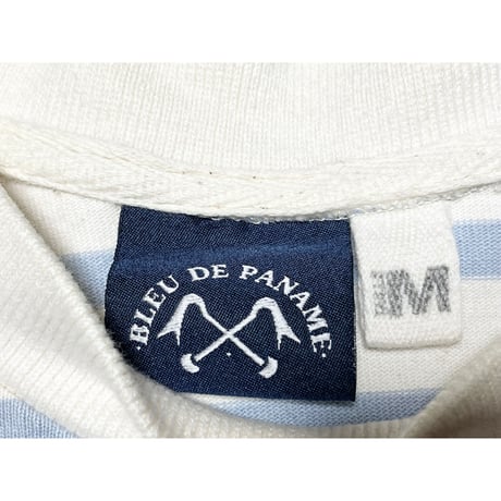 MADE IN FRANCE製 BLEU DE PANAME ボーダー柄カットソー アイボリー×スカイブルー Mサイズ