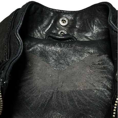 Zadig&Voltaire レザーライダースジャケット ブラック 34/XSサイズ