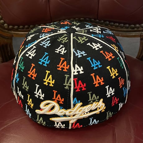 American Needle × LOS ANGELES DODGERS 総柄ベースボールキャップ ブラック 7-3/8