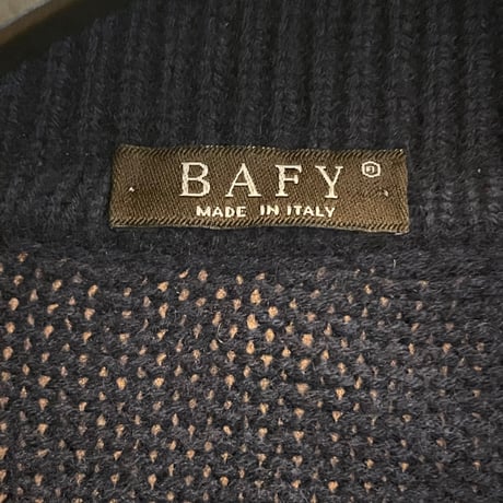 MADE IN ITALY製 BAFY ダブルジャケット型ニットカーディガン ネイビー 46サイズ