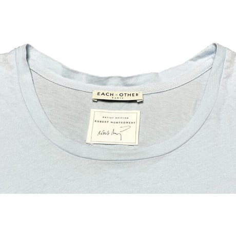 MADE IN PORTUGAL製 EACH OTHER Robert Montgomery 昇華プリント半袖ビックシルエットTシャツ ライトブルー XSサイズ