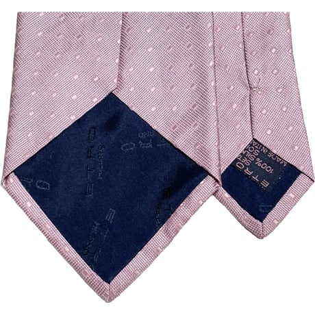 MADE IN ITALY製 ETRO ドット柄シルクネクタイ ピンク
