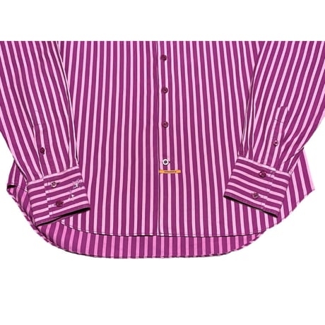 nodus 長袖ストライプ柄シャツ パープル×ピンク 40-15 1/2サイズ