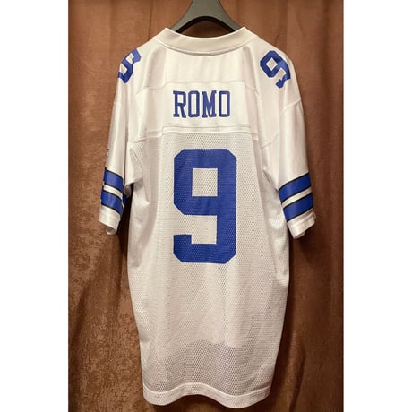 NFL EQUIPMENT ONFIELD Reebok Dallas Cowboys Tony Romoモデル フットボールジャージー ホワイト×ブルー Lサイズ