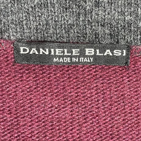 MADE IN ITALY製 DANIELE BLASI ショールカラーウールナイロンセーター ボルドー Mサイズ