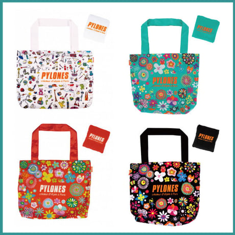 ★新品★ Pylones 折りたたみ式ショッピングエコバッグ レッド Fサイズ