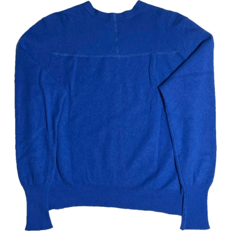 MADE IN FRANCE製 CABANE de ZUCCA Vネックウールセーター ブルー 