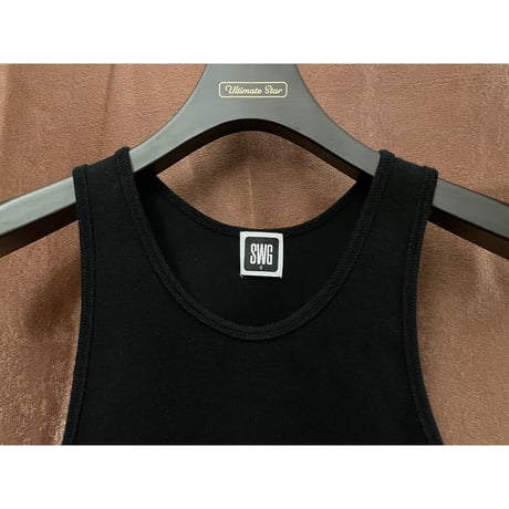 MADE IN JAPAN製 SWAGGER クロスプリントタンクトップ ブラック Sサイズ
