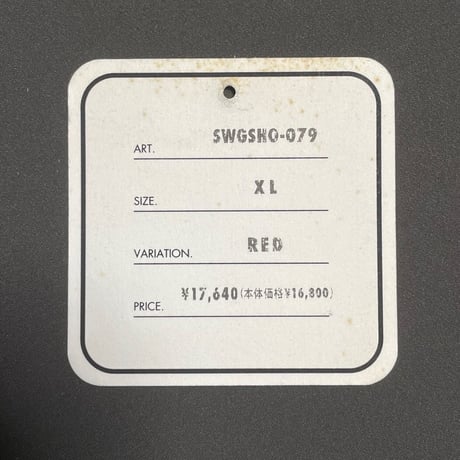 箱、タグ付き MADE IN JAPAN製 SWAGGER チェック柄スニーカー レッド XL/28cm