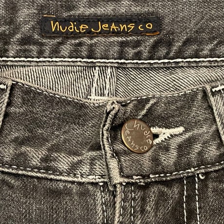 MADE IN ITALY製 nudie jeans ブラックデニムパンツ ブラック W28-L32サイズ