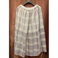 MADE IN BULGARIA製 EMPORIO ARMANI シルク混スパンコールロングスカート シルバー 40サイズ
