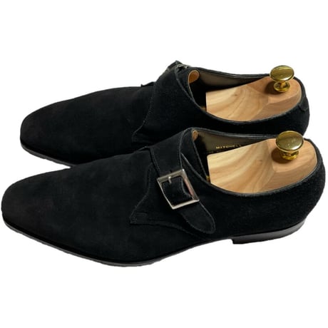 MADE IN ENGLAND製 CROCKETT & JONES MITCHELL スウェードモンクストラップシューズ ブラック 8 1/2 E/27cmサイズ
