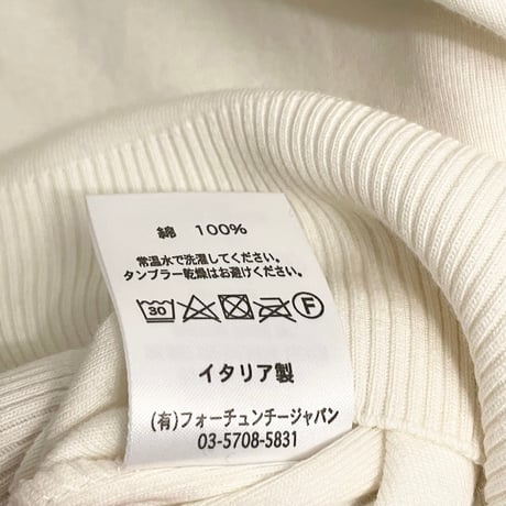 MADE IN ITALY製 gicipi クルーネックコットンセーター アイボリー 5サイズ
